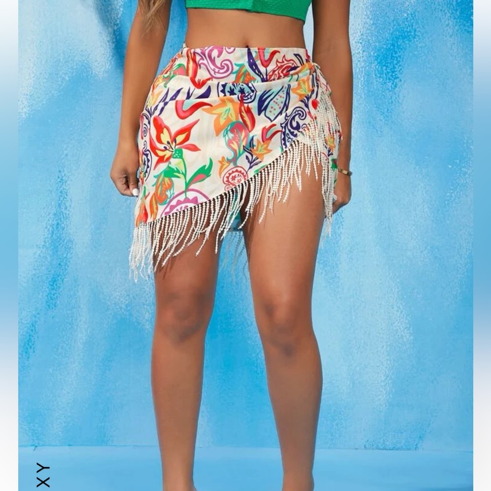 Shein Colorful Skirt With Beads